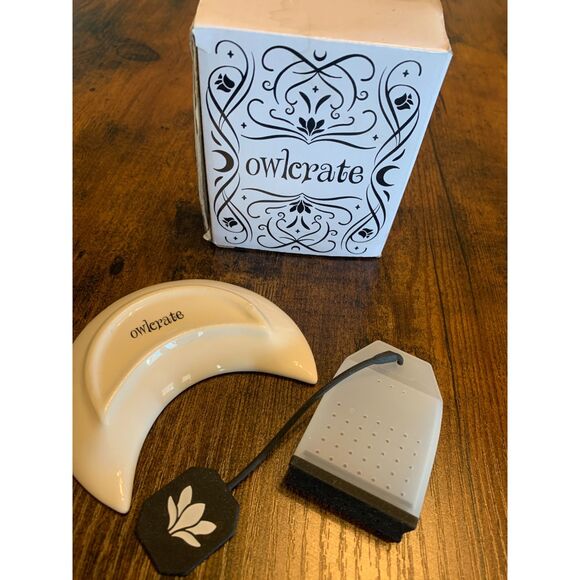 OwlCrate Ceramic Moon Tea Bag Rest + Silicone Tea Infuser | - Picture 6 of 6